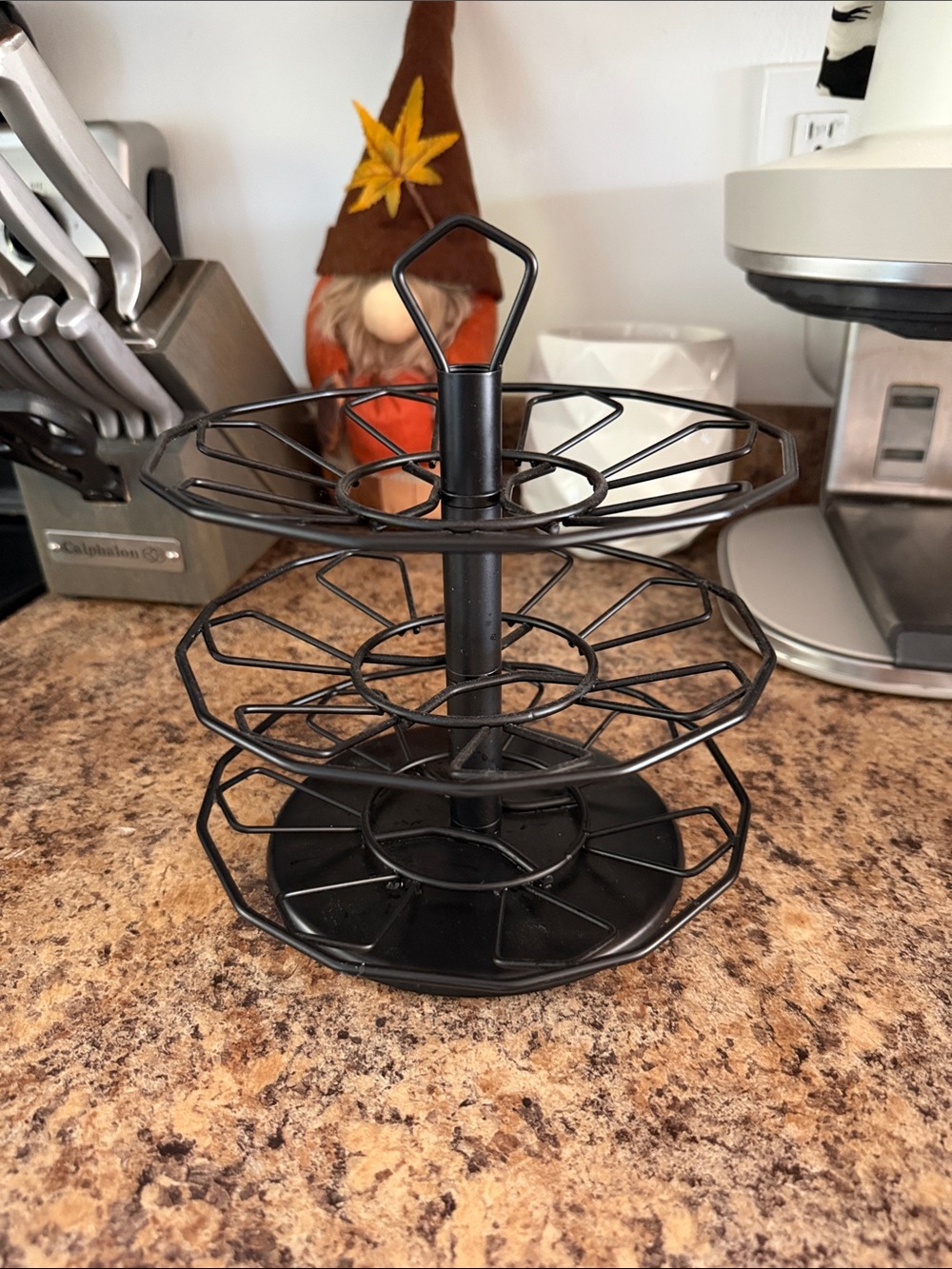 3-Tier Black Metal Countertop Organizer Rack - Home Kitchen
